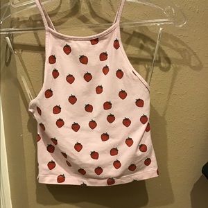 Small strawberry crop top